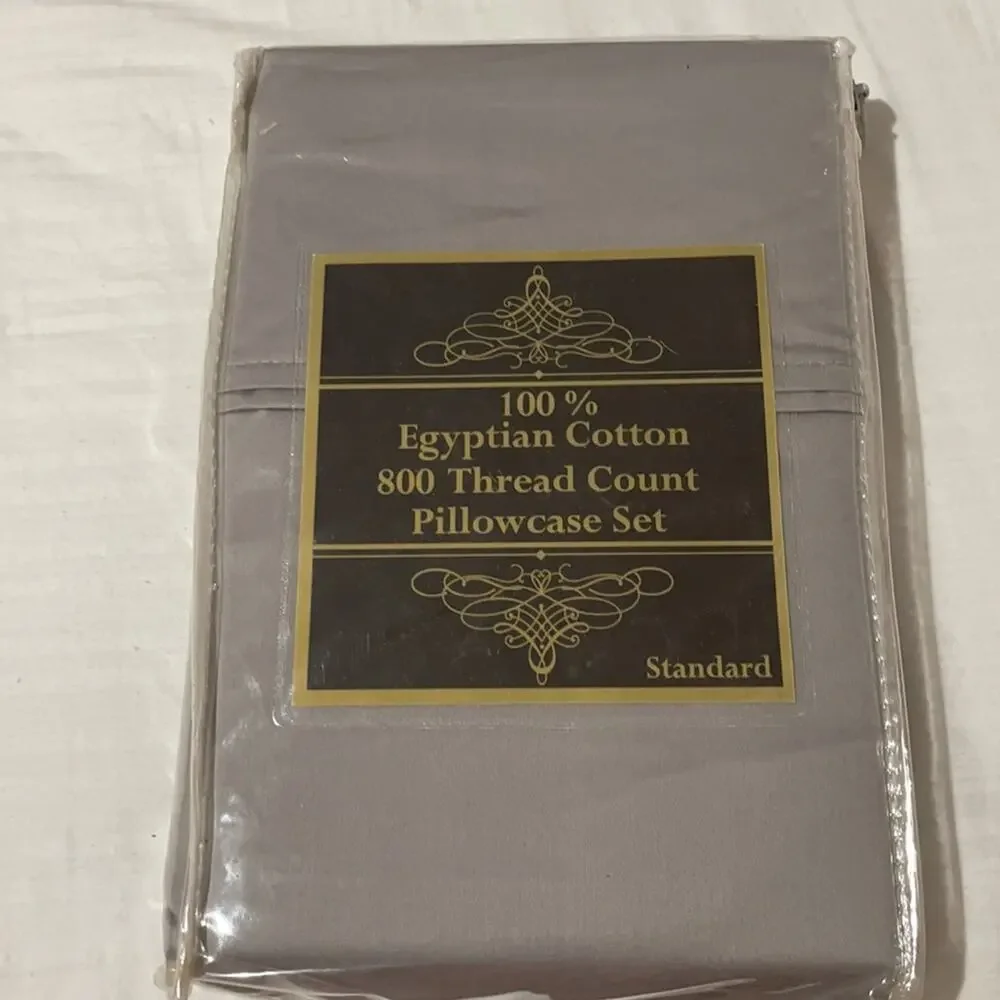 Venus 800 thread count 💯 Egyptian cotton grey shade standard pillowcases nwt